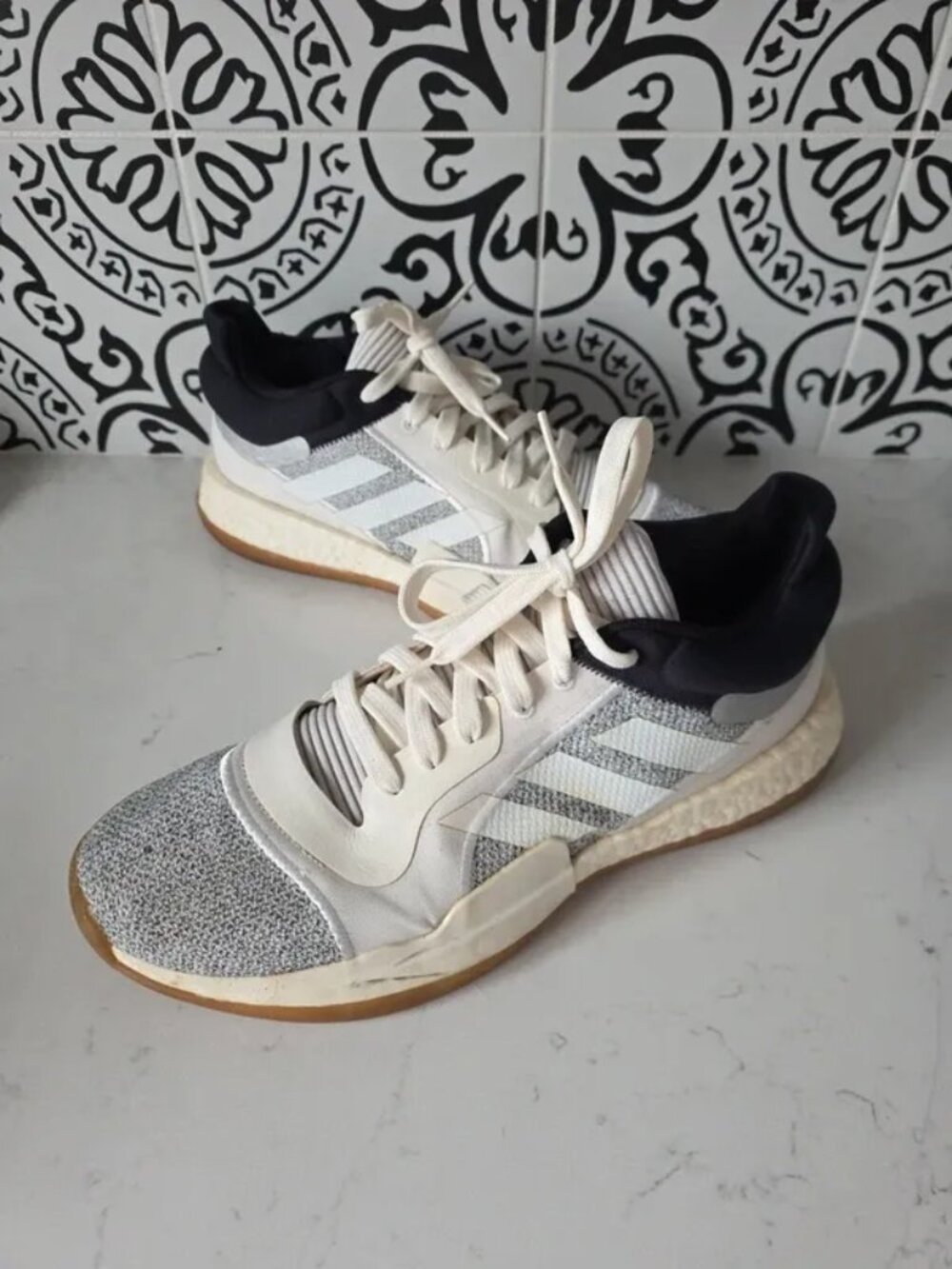 Men's sz 13 adidas Marquee Boost Low "White Gum" basketball shoes